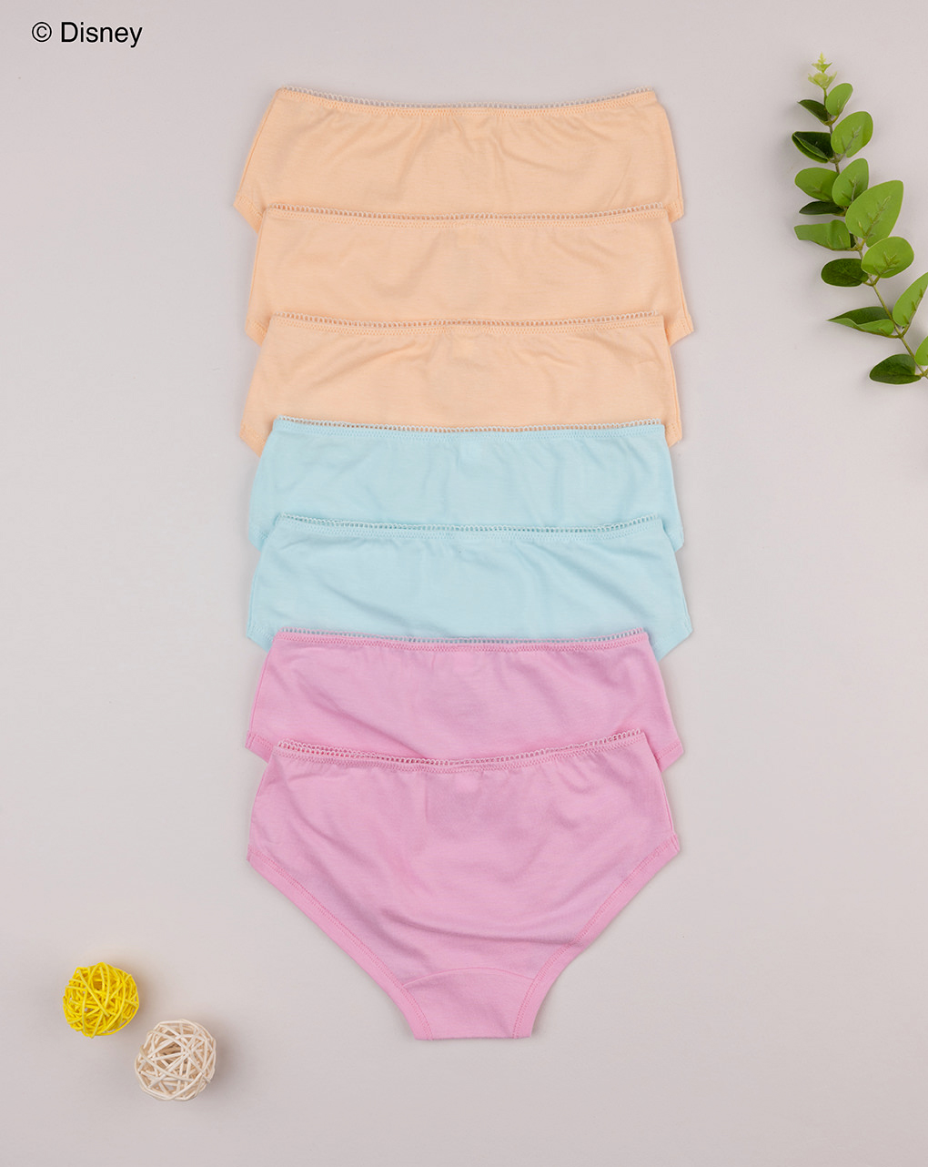 Pack 7 slip bimba colorati principesse