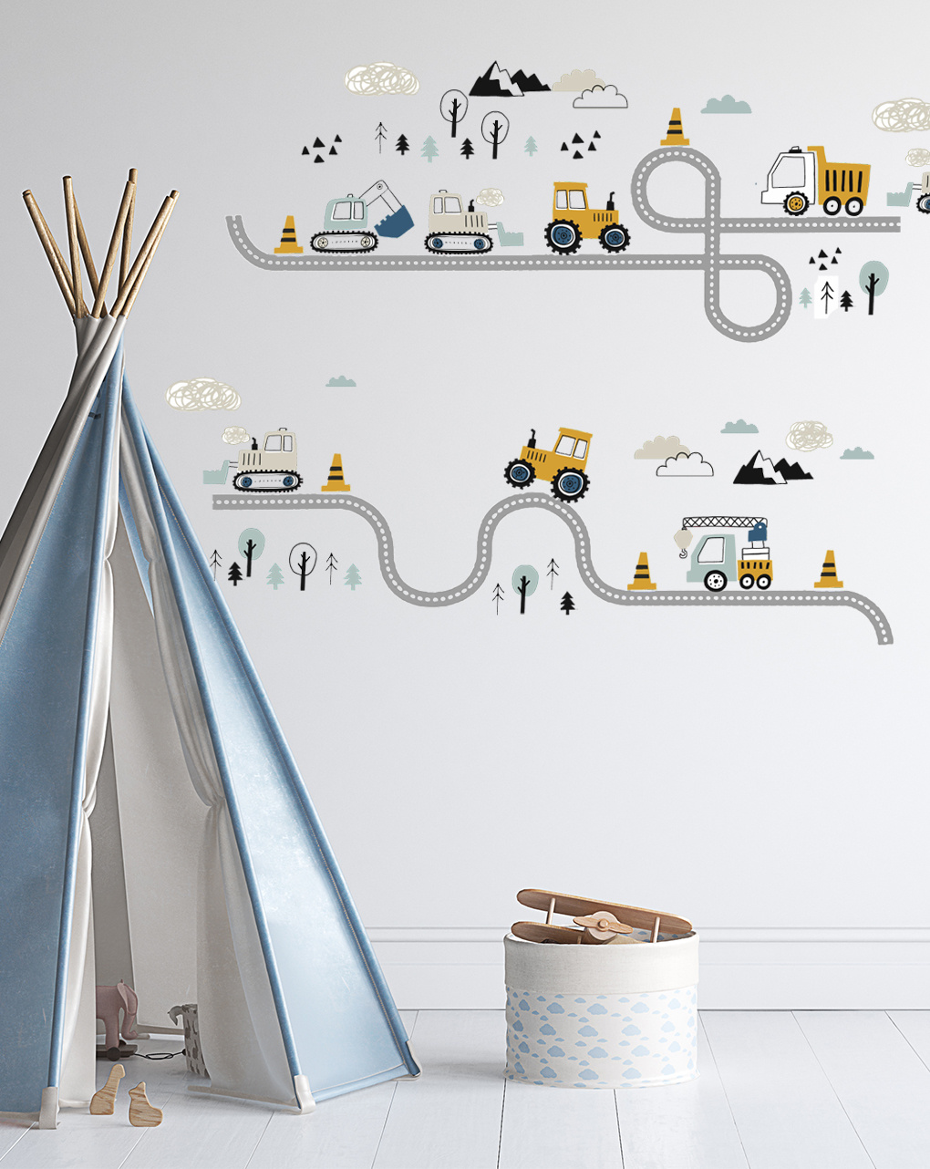 Adesivo decorativo da parete  -trattori in strada - autoadesivo - sipo