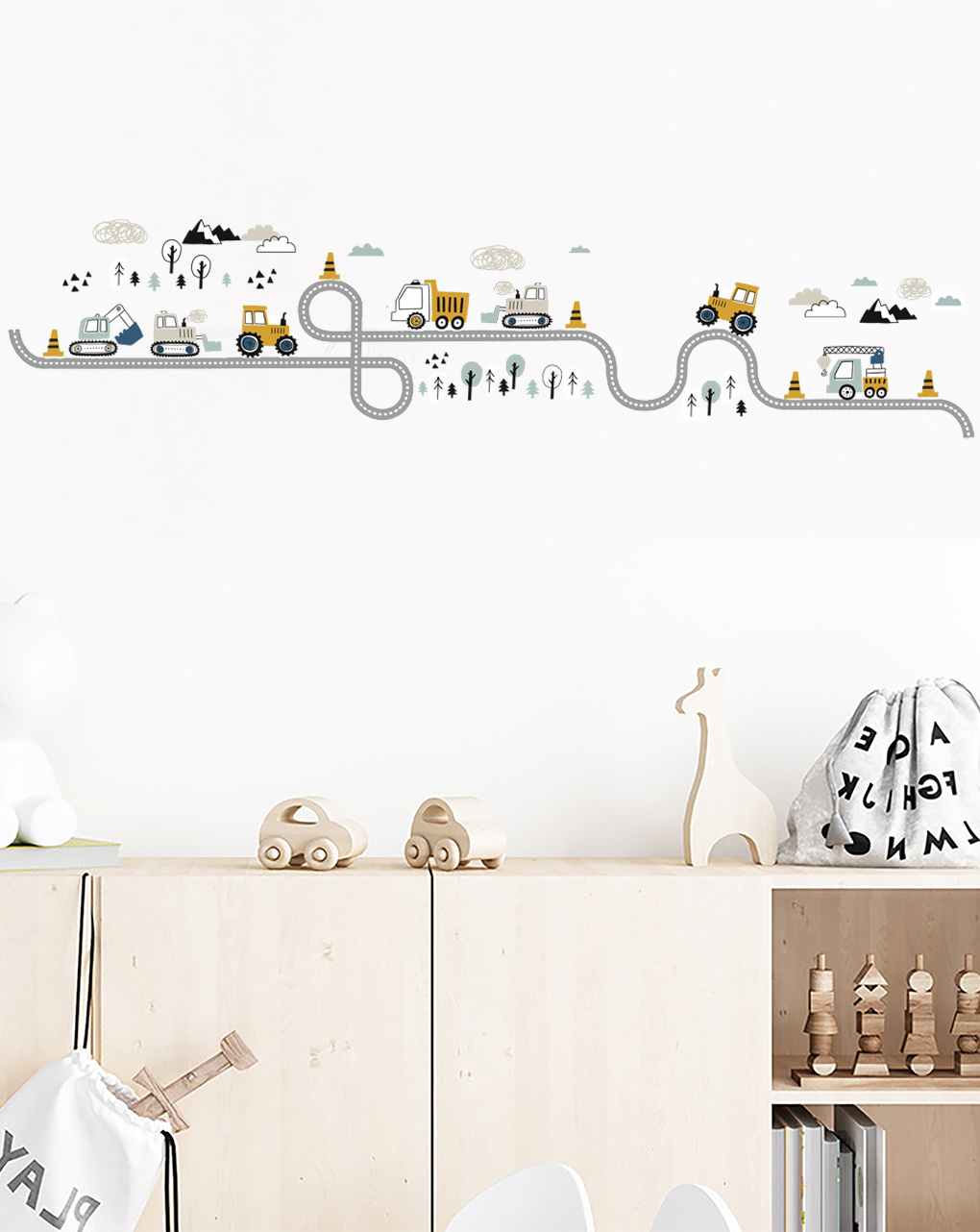 Adesivo decorativo da parete  -trattori in strada - autoadesivo - sipo
