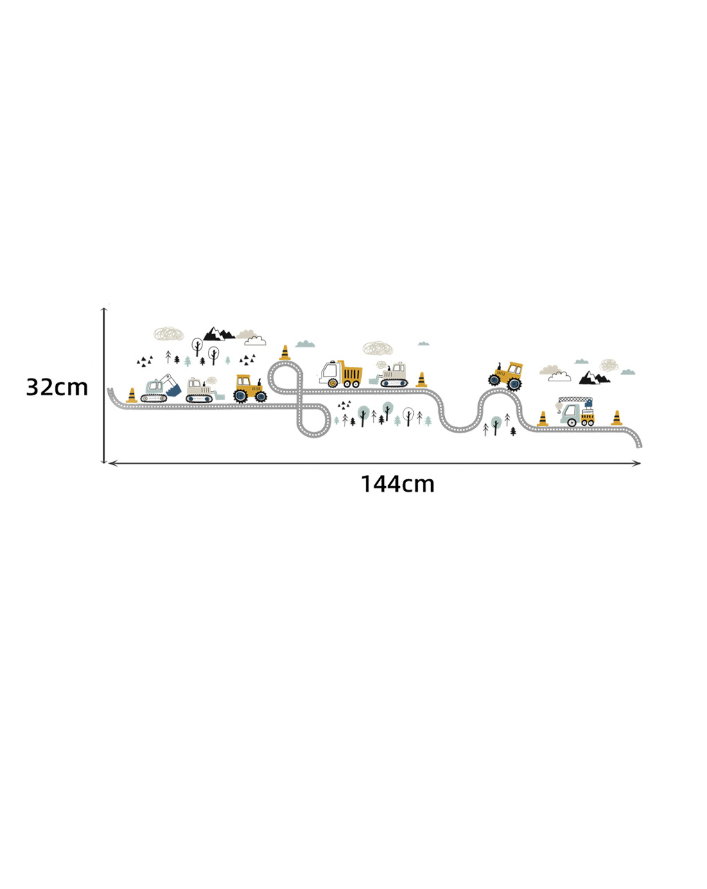Adesivo decorativo da parete  -trattori in strada - autoadesivo - sipo