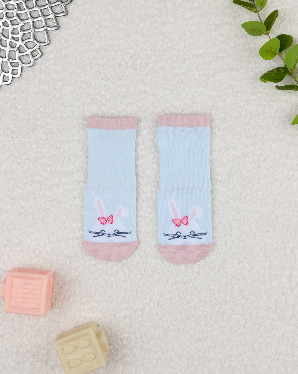 Antiscivolo bimba azzurro bunny