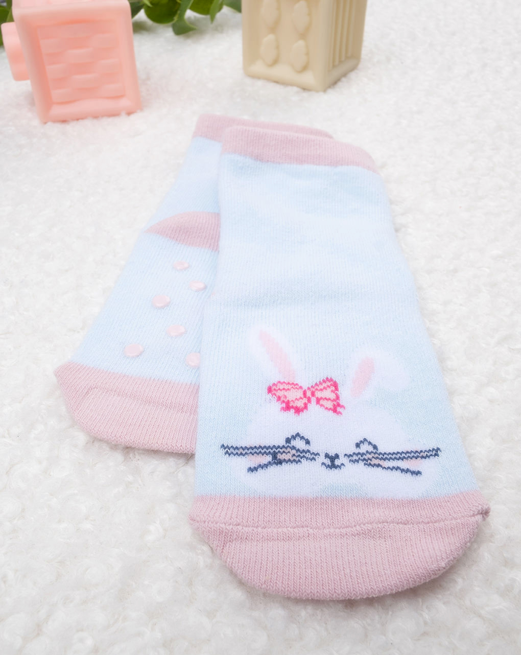 Antiscivolo bimba azzurro bunny