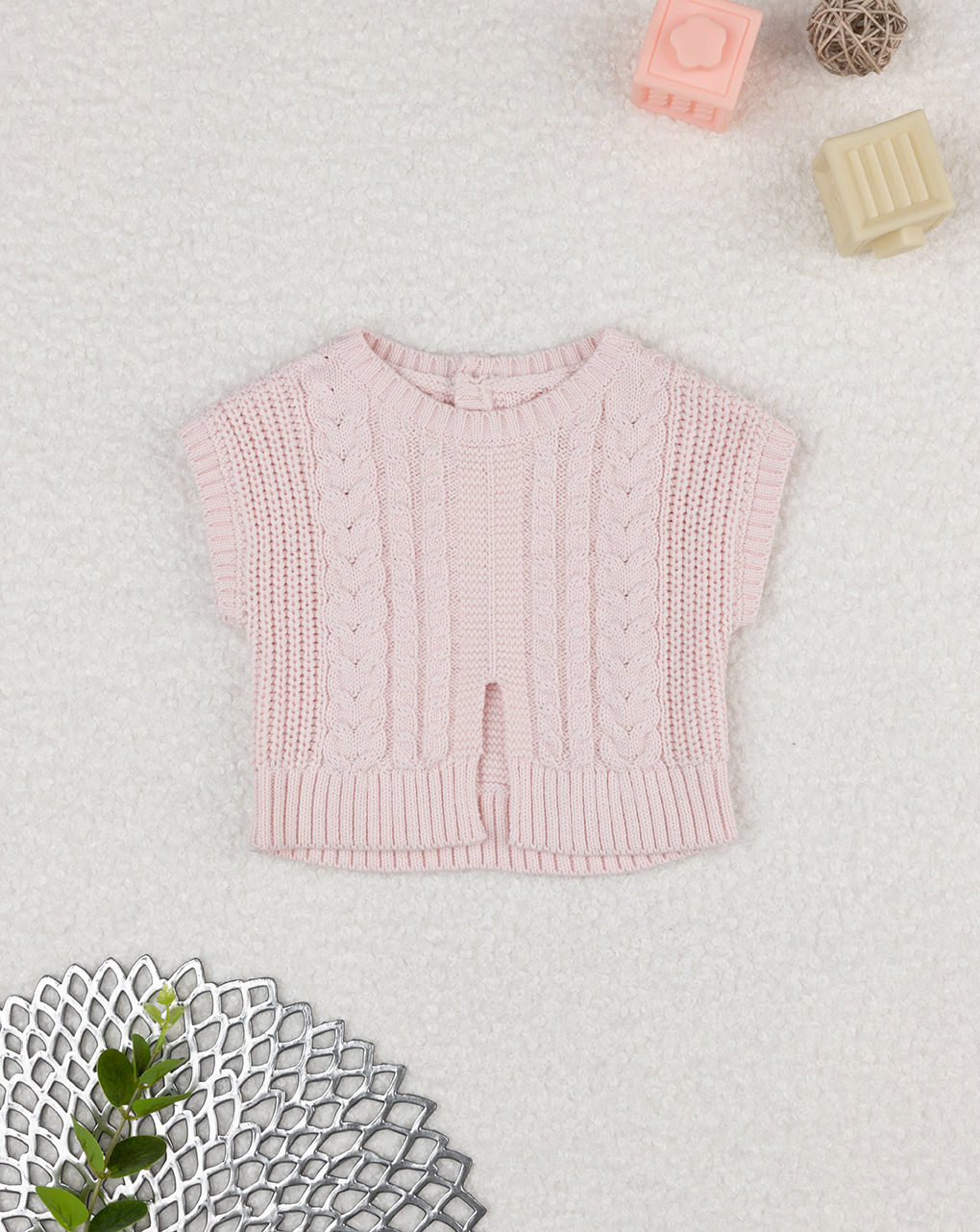 Maglia tricot rosa bimba