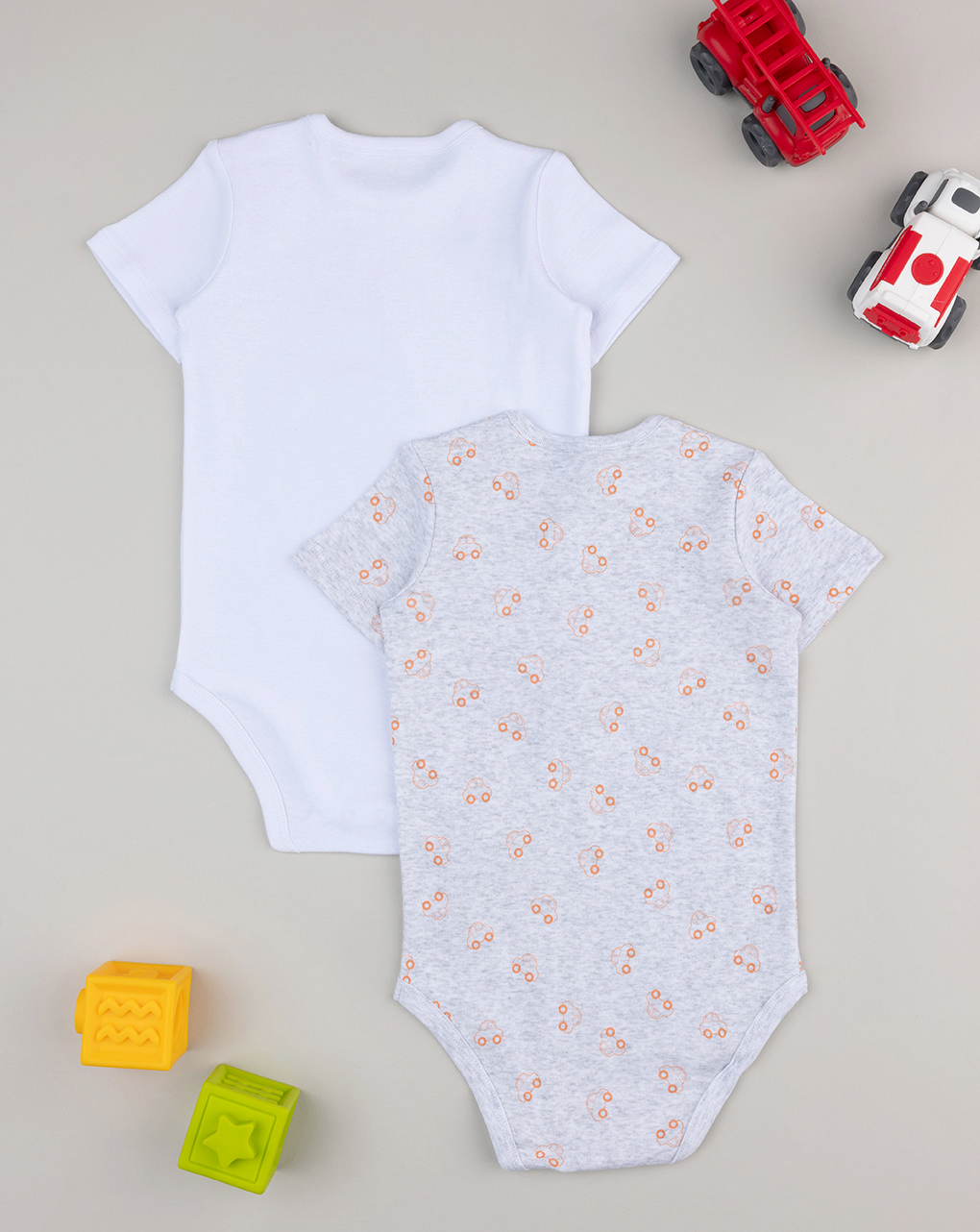 Pack 2 body bimbo mezza manica bianco/grigio