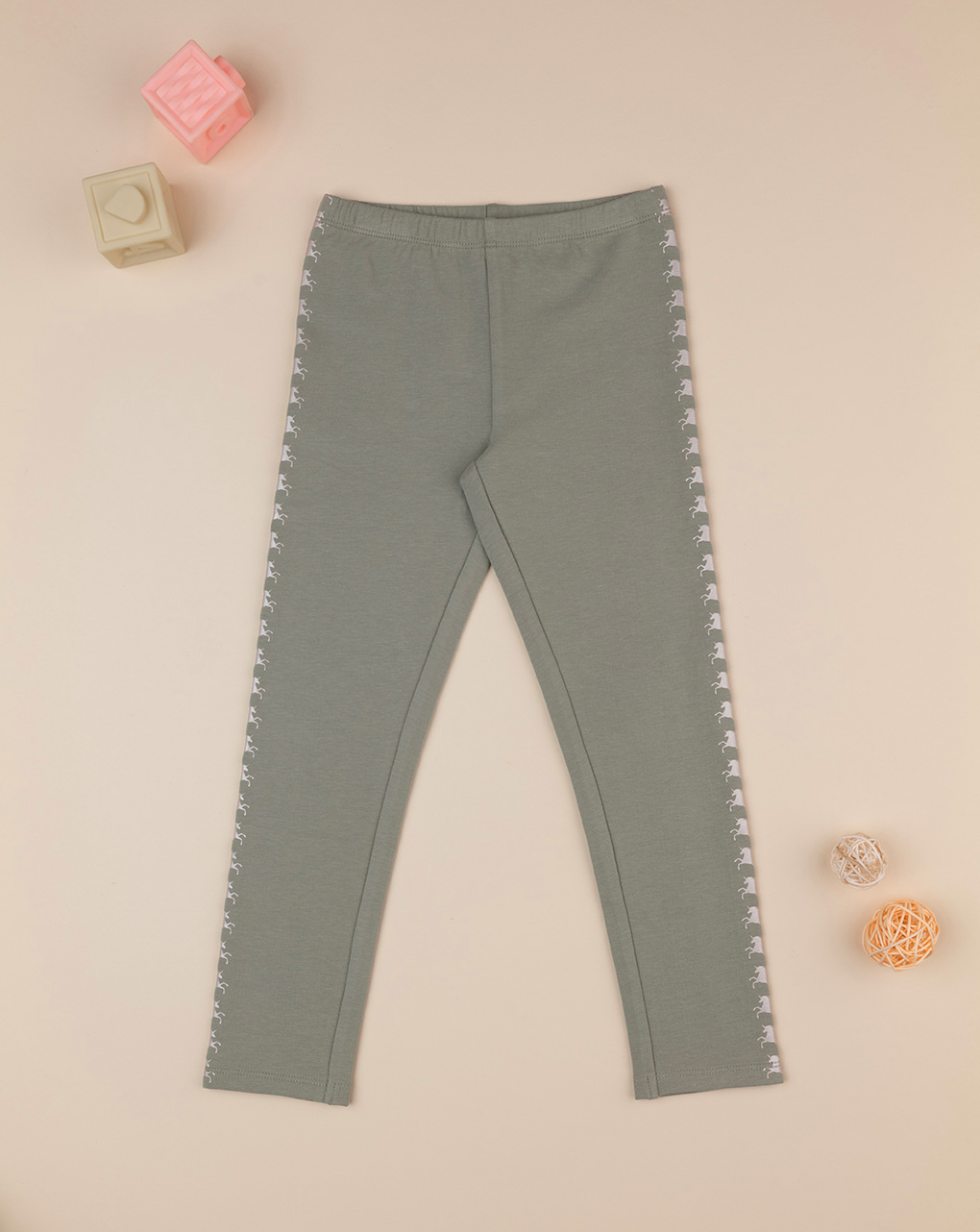 Leggings verdi bande laterali