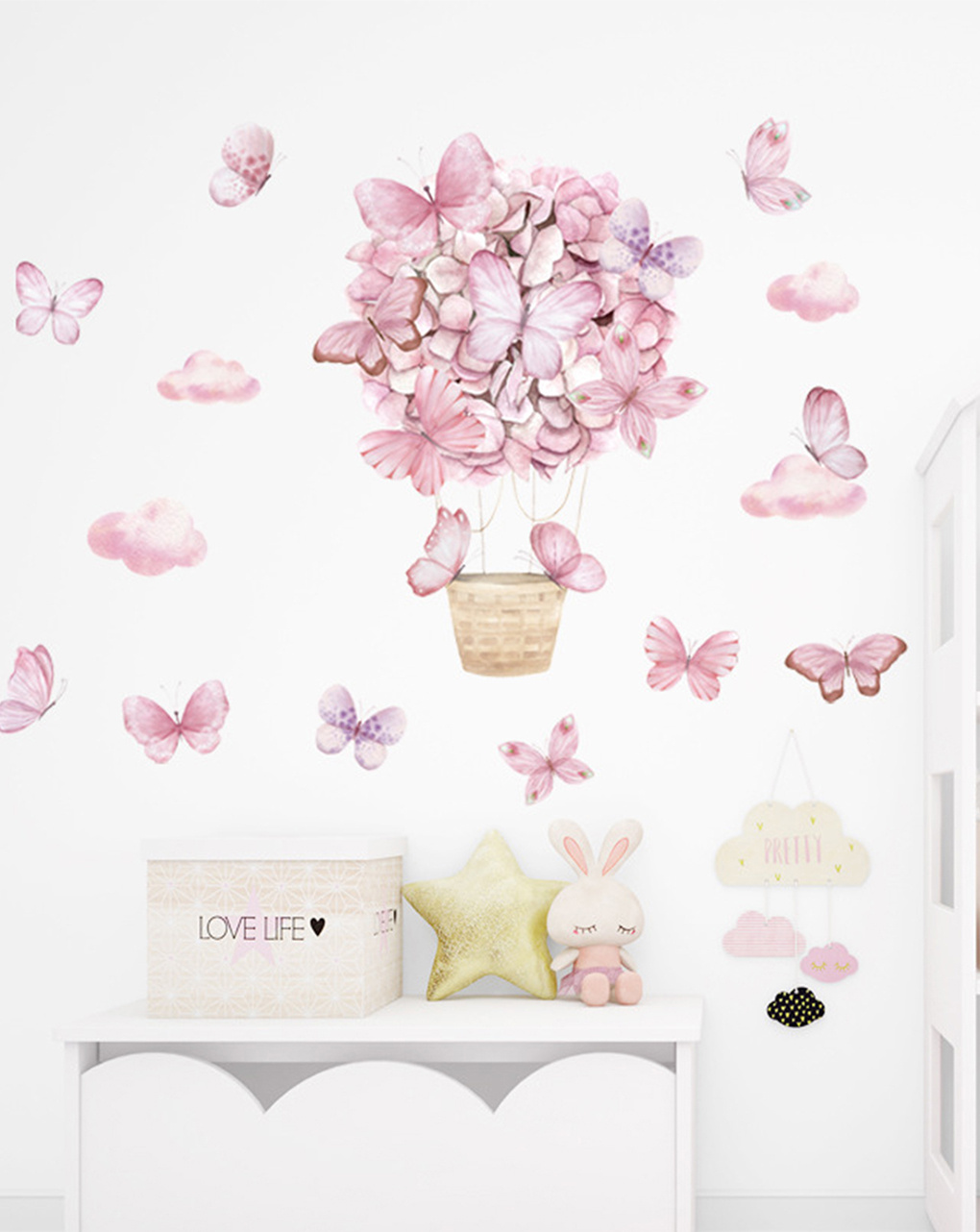 Adesivo decorativo da parete - farfalle rosa - autoadesivo - sipo