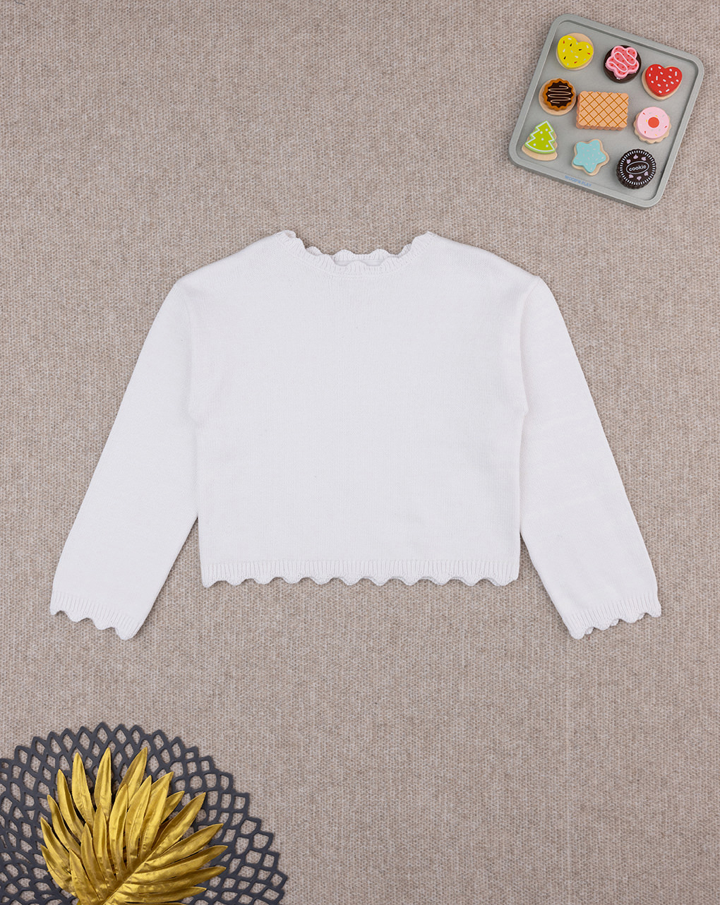 Maglia bimba bianca ondulata