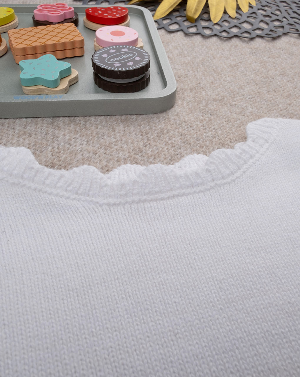 Maglia bimba bianca ondulata