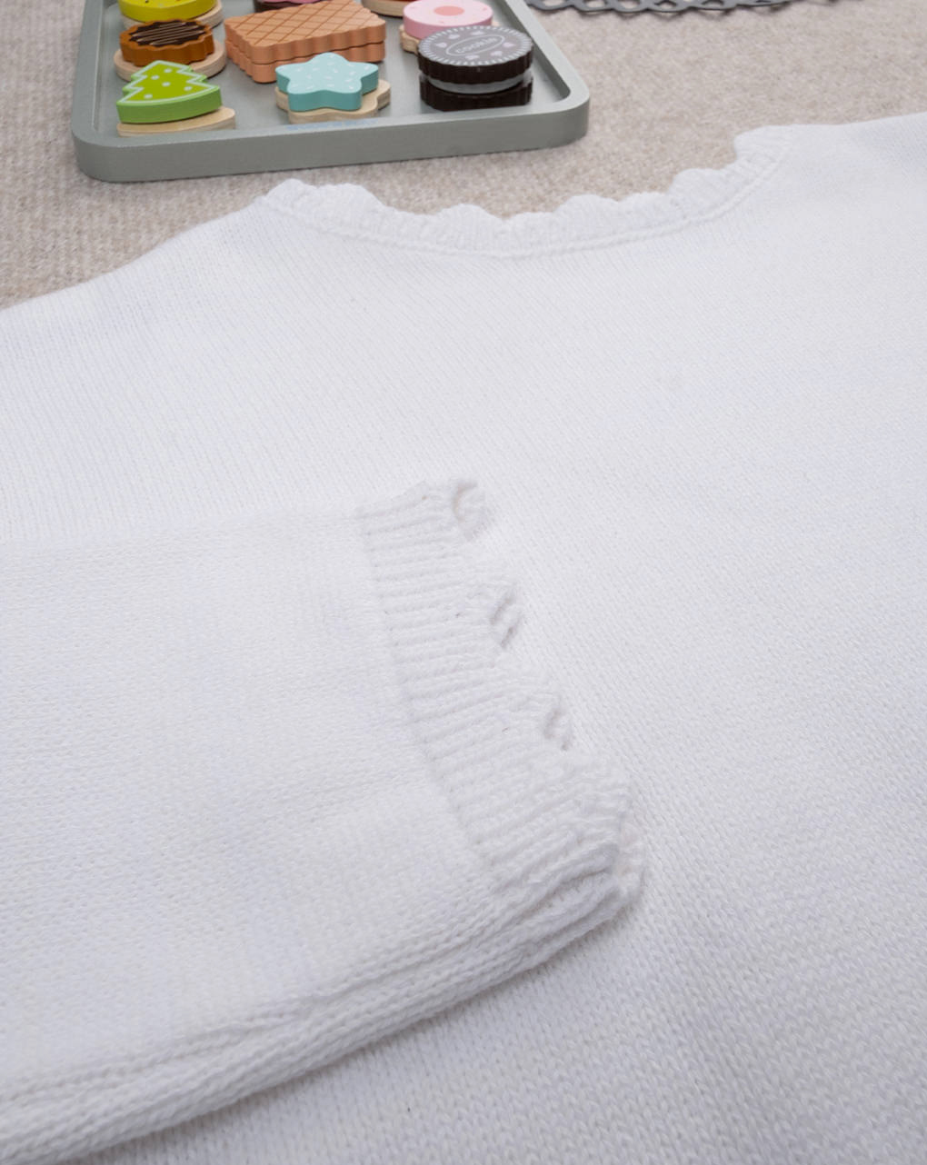 Maglia bimba bianca ondulata