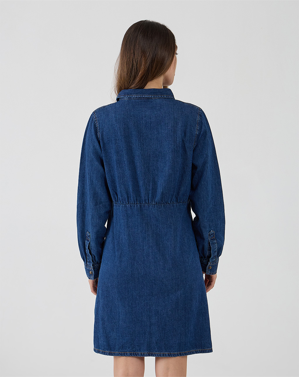 Abito premaman allattamento in denim con bottoni