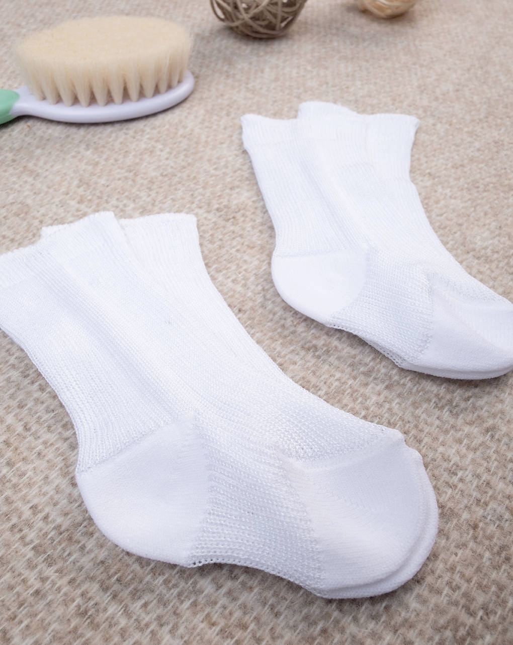 Pack 2 paia di calzine primi giorni cotone bianco