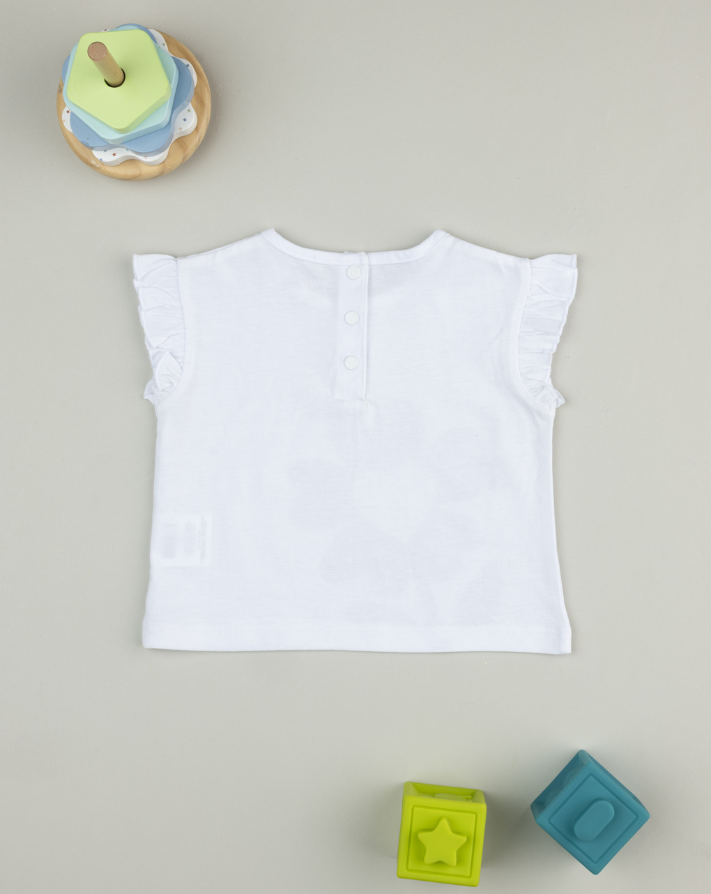 T-shirt bimba fiore blu