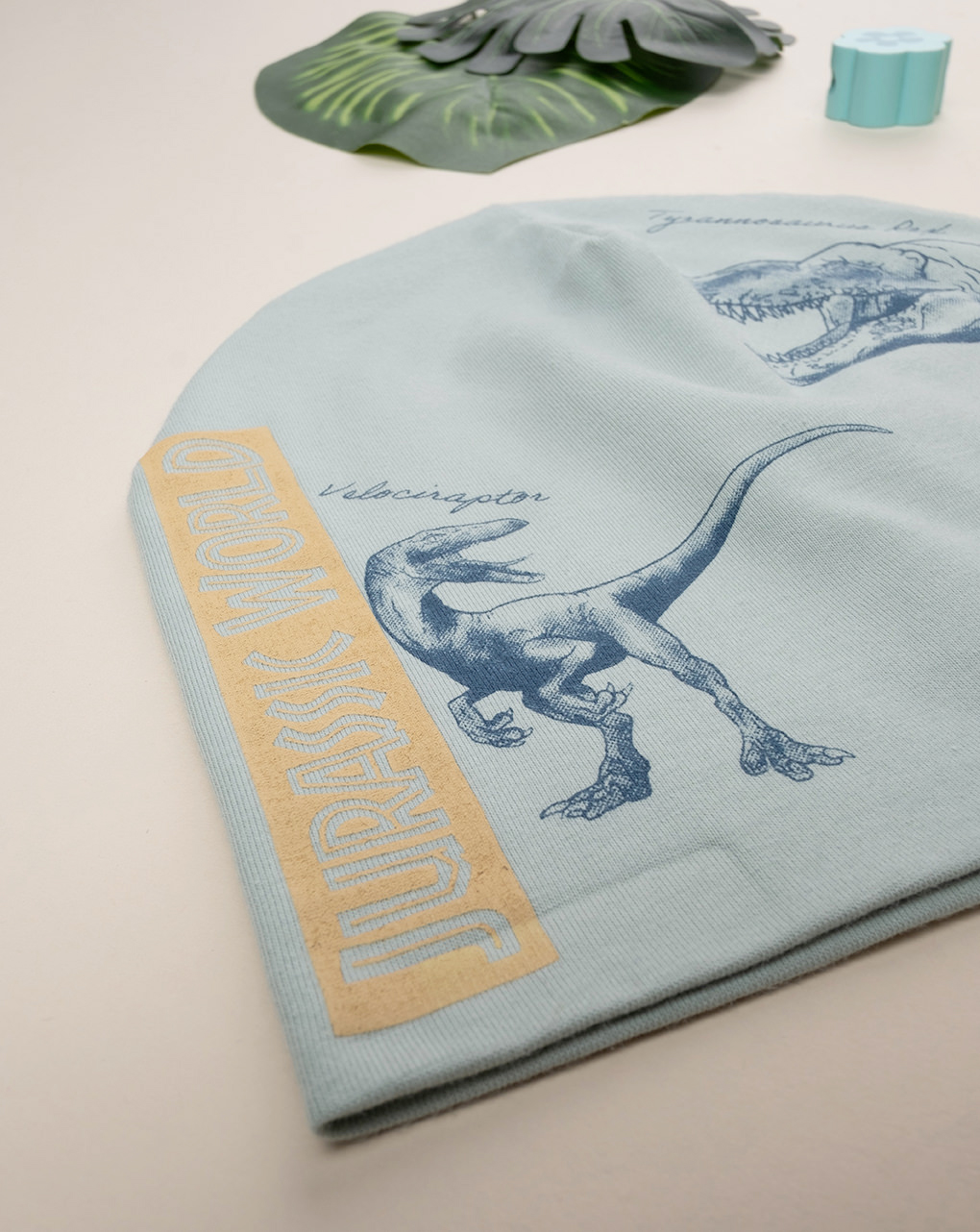 Berretto bimbo verde dinosauro