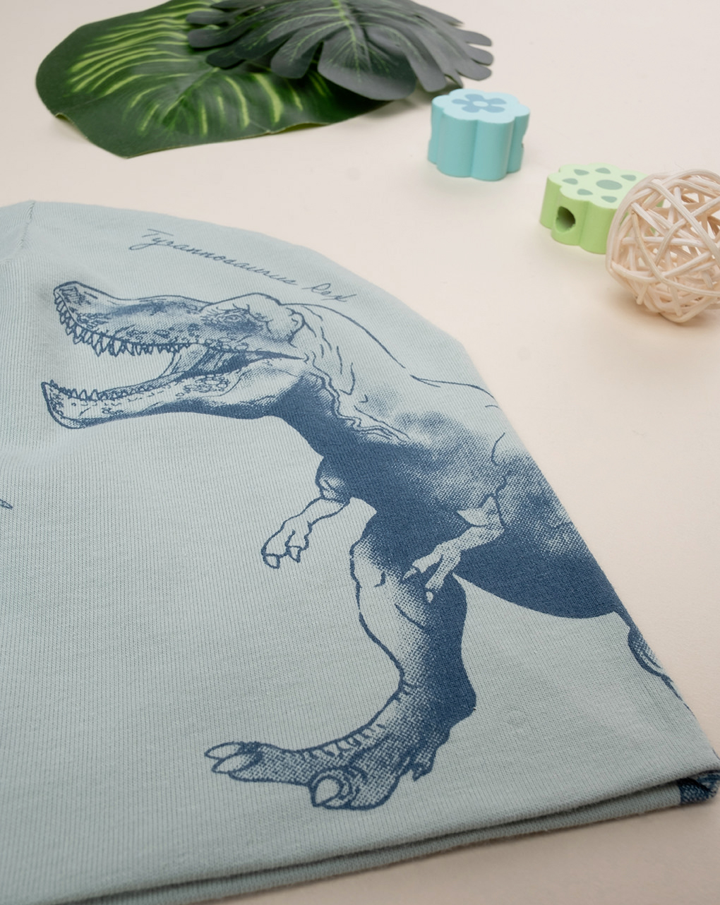 Berretto bimbo verde dinosauro