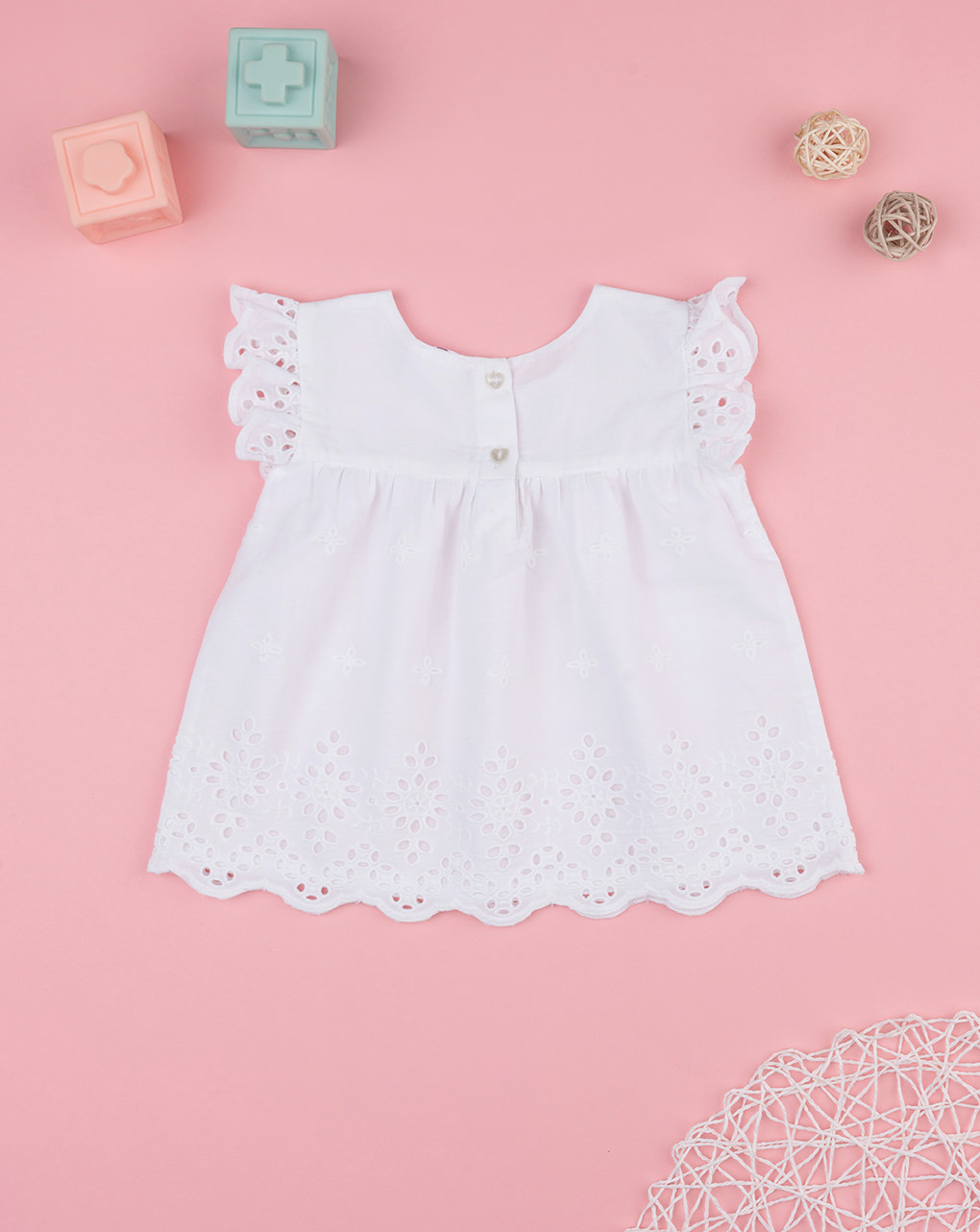 Camicia bimba sangallo bianca