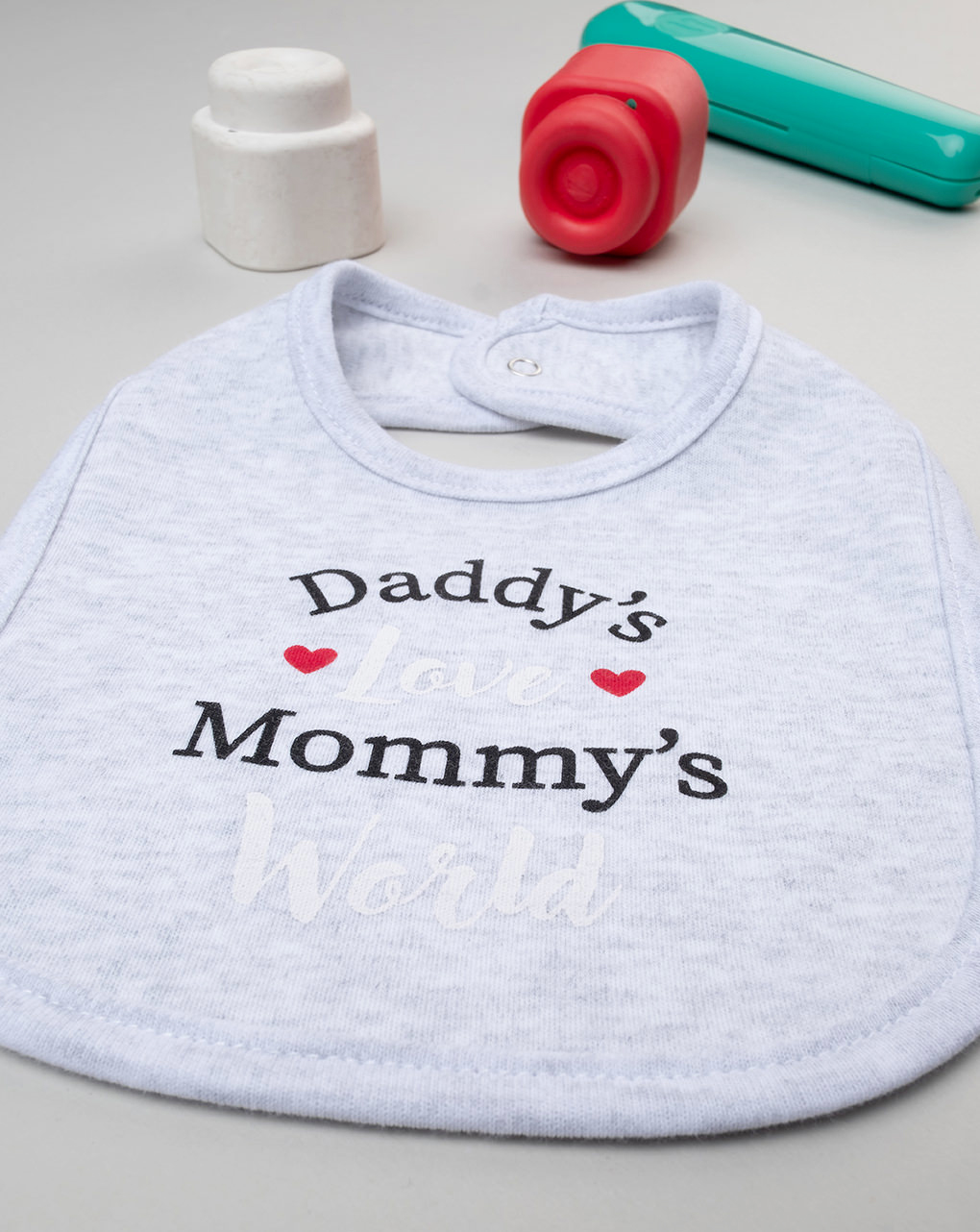 Bavaglino unisex bianco stampato