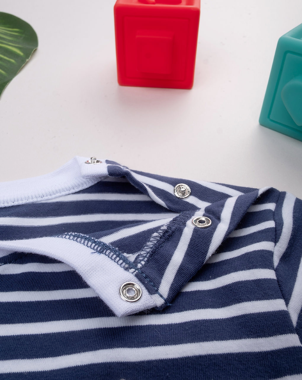 T-shirt bimbo rigata blu