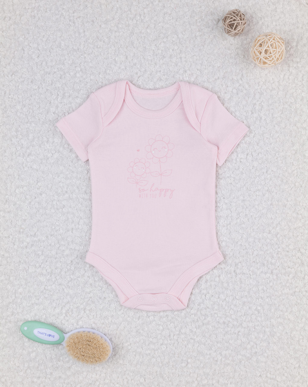 Body bimba rosa maniche corte