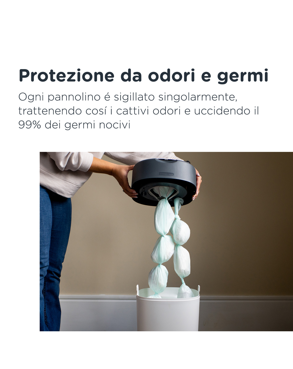 Twist and click cestino per pannolini avanzato verde - tommee tippee