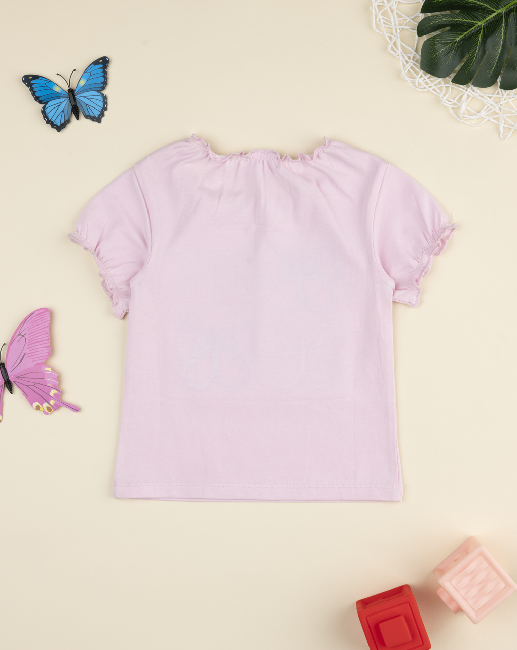 T-shirt bimba rosa farfalle
