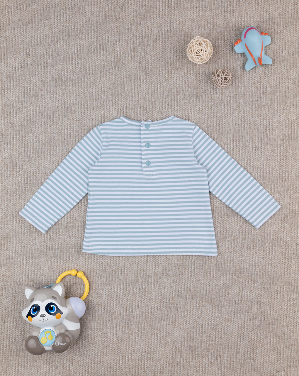 T-shirt bimbo azzurra rigata