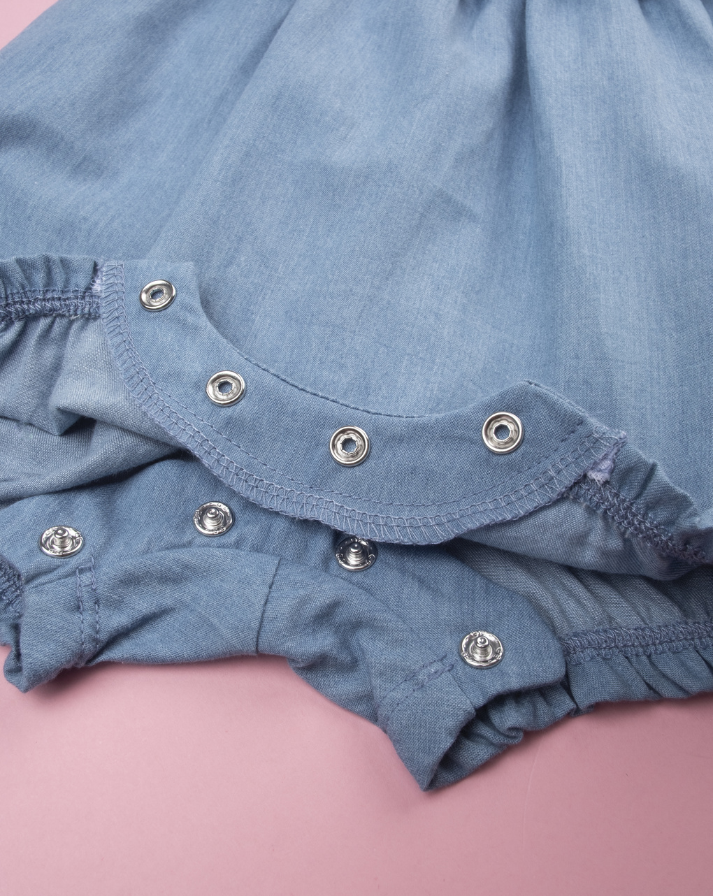Pagliaccetto bimba denim ricami farfalle