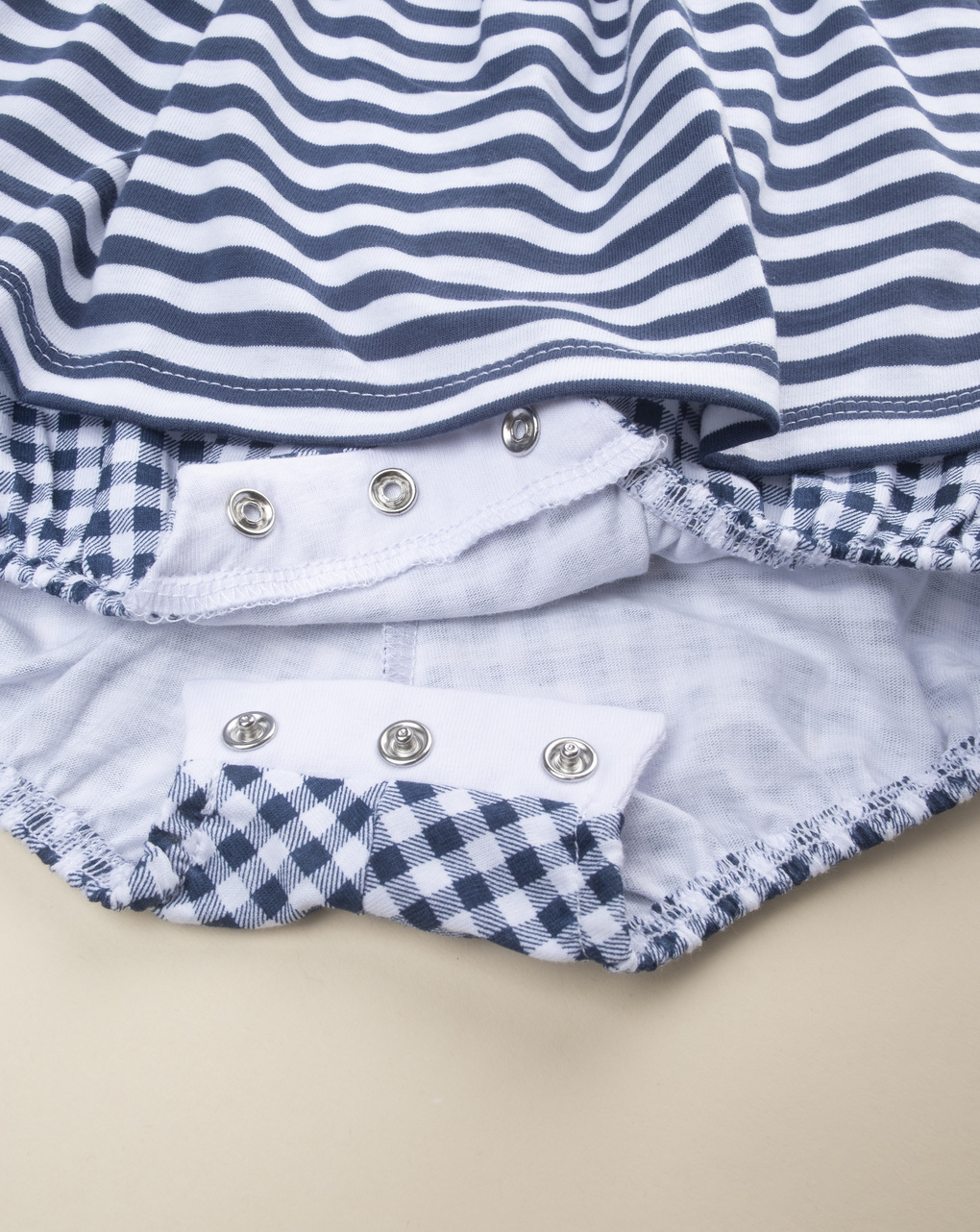 Pagliaccetto bimba rigato blu/bianco
