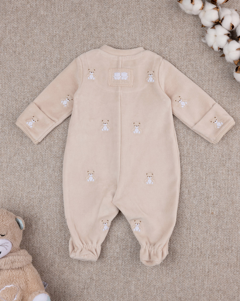 Tutina neonato beige con orsetto omaggio