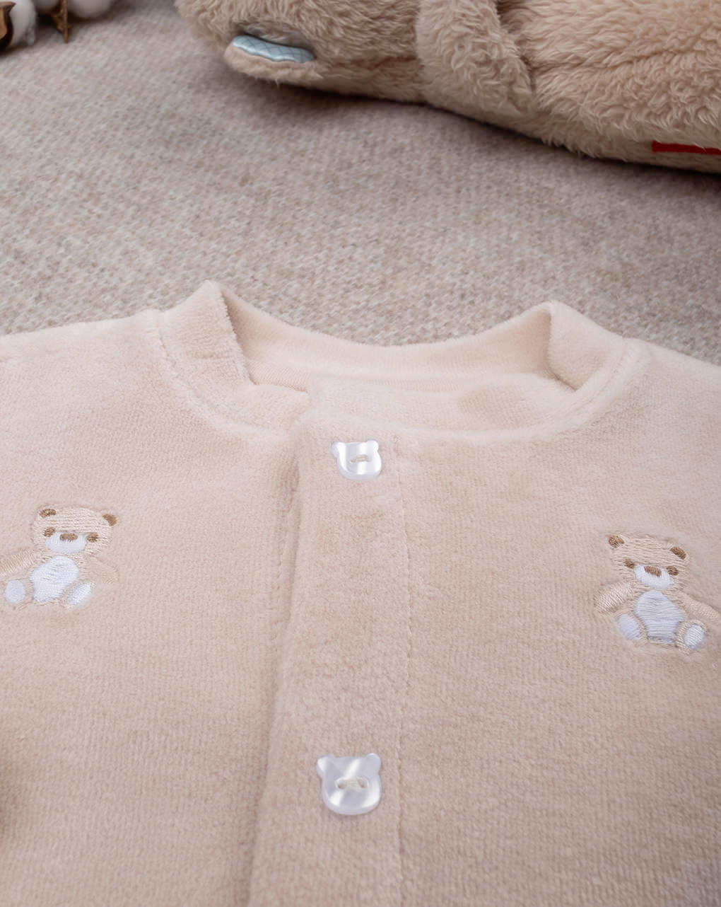 Tutina neonato beige con orsetto omaggio