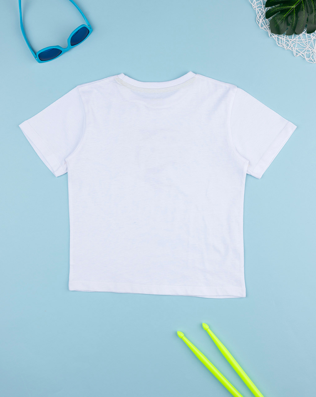 T-shirt bimbo bianca stampa shark