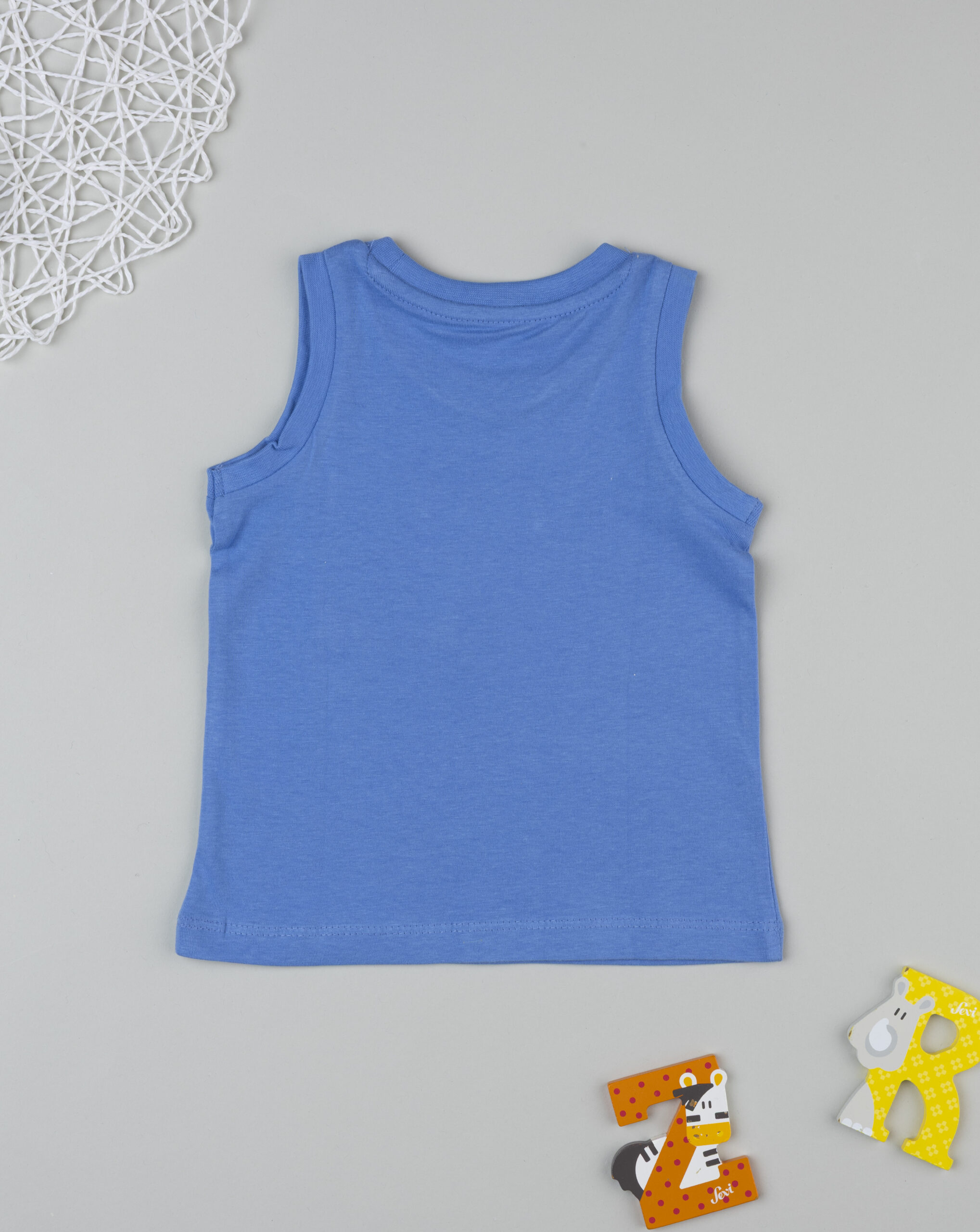 Canotta bimbo bluette taschino sole