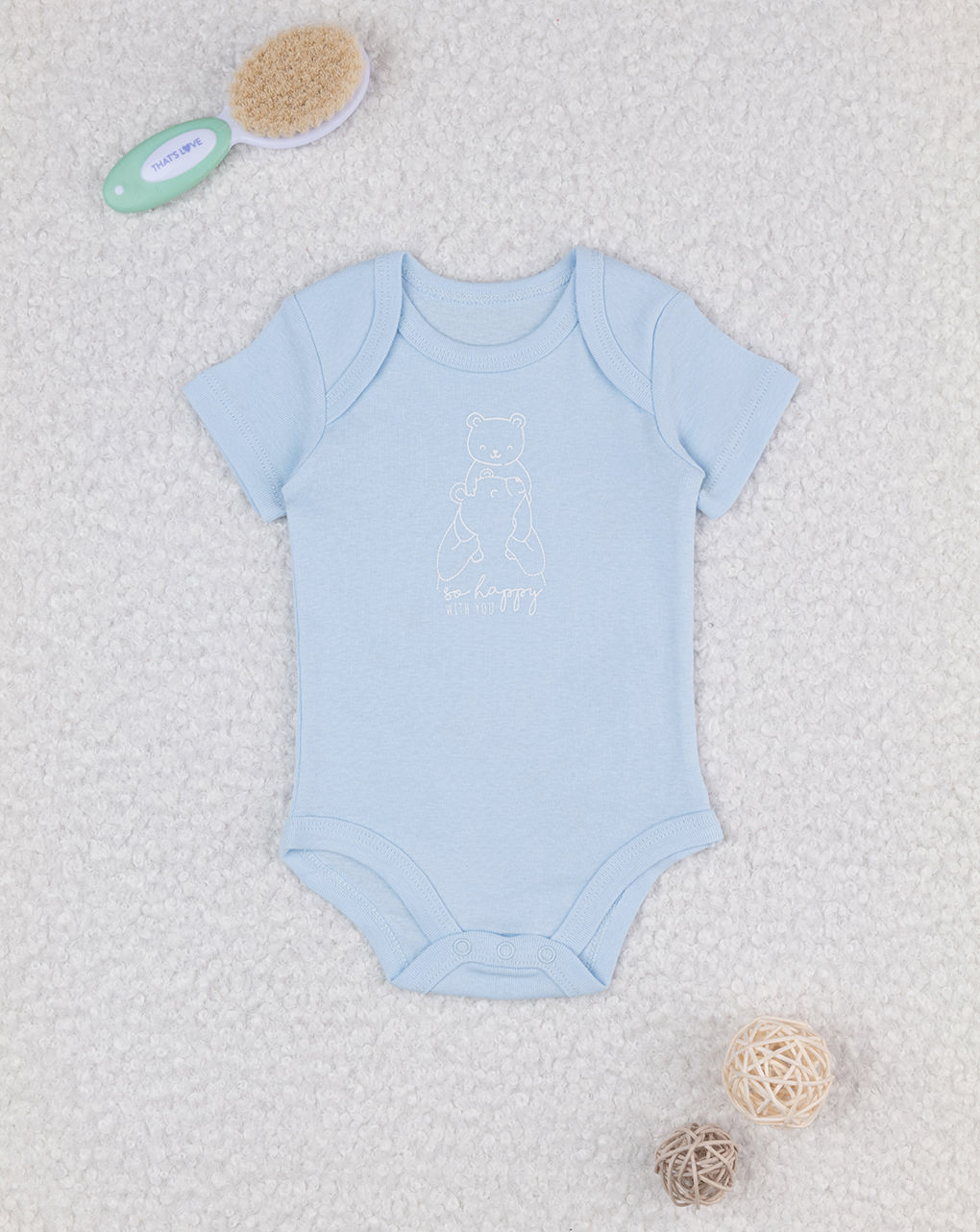 Body bimbo azzurro maniche corte