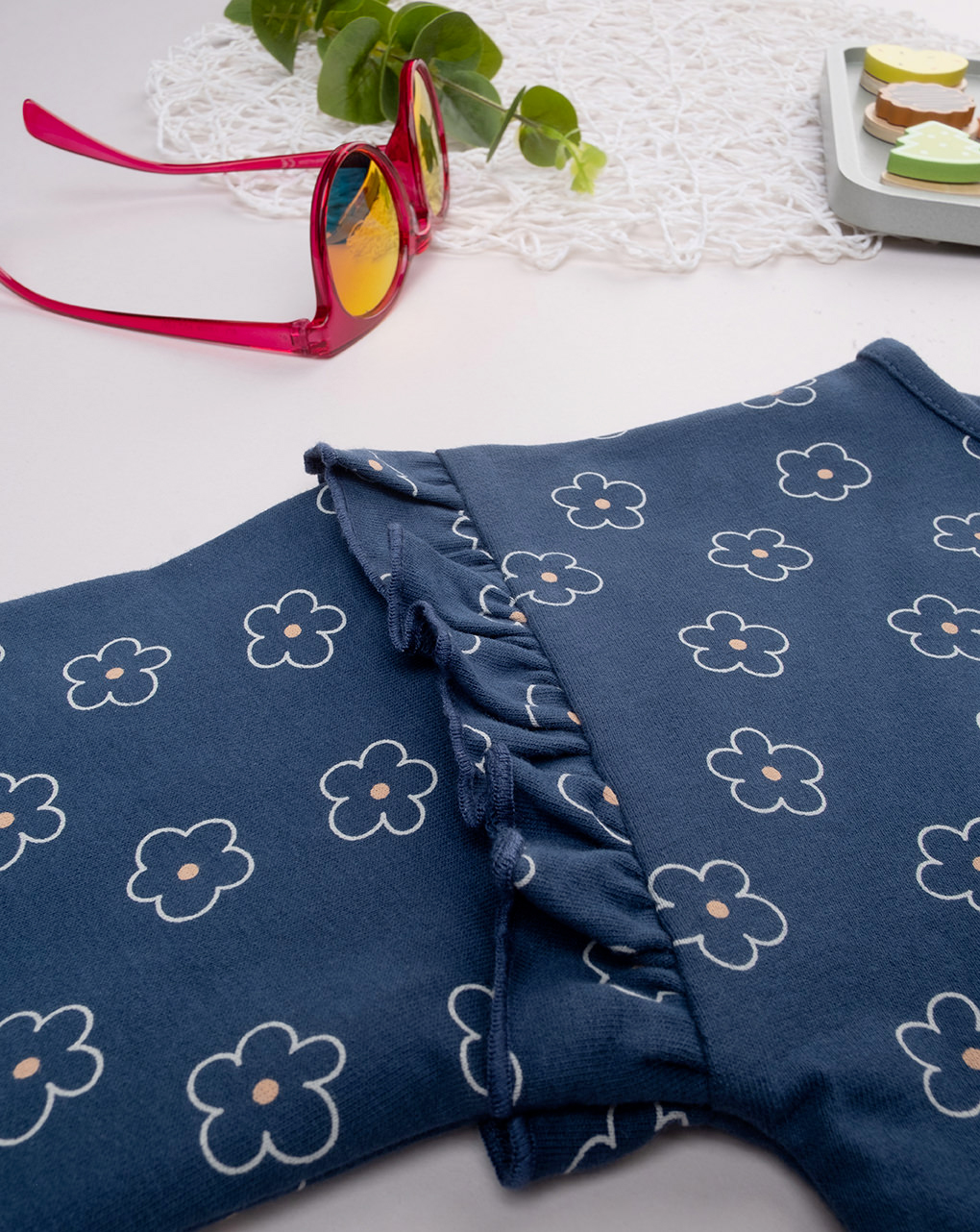 Felpa bimba blu margherite