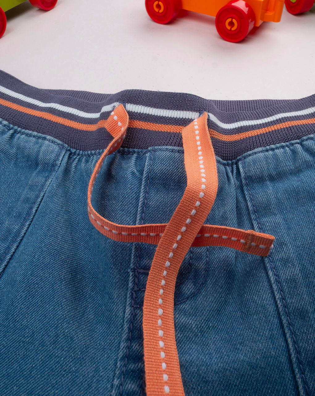 Bermuda bimbo blu denim/arancione