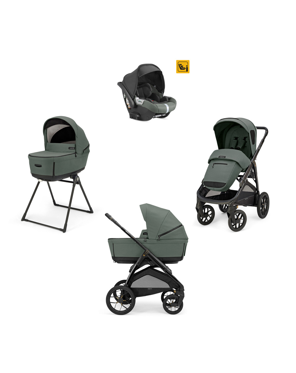 Trio system4 aptica xt darwin taiga green + t. nero - inglesina