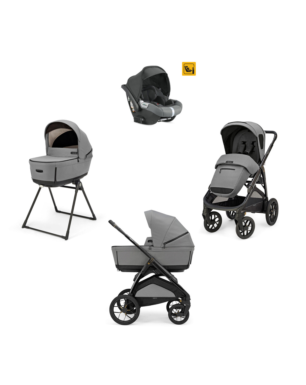 Trio system4 aptica xt darwin canyon grey + t. nero - inglesina