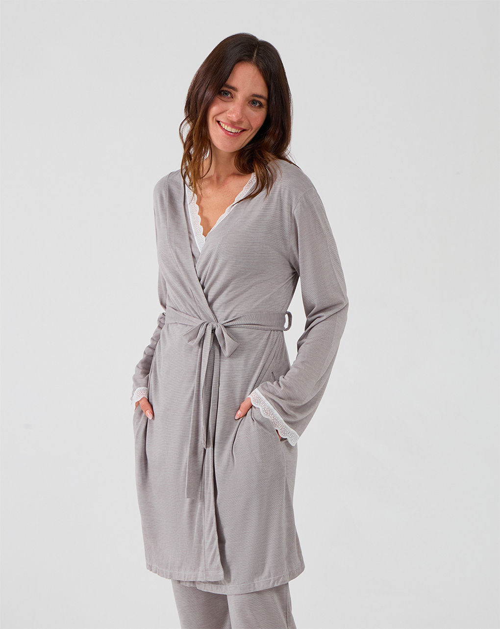 Vestaglia premaman allattamento con pizzo