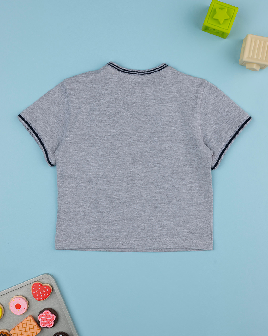 T-shirt bimbo grigio/blu