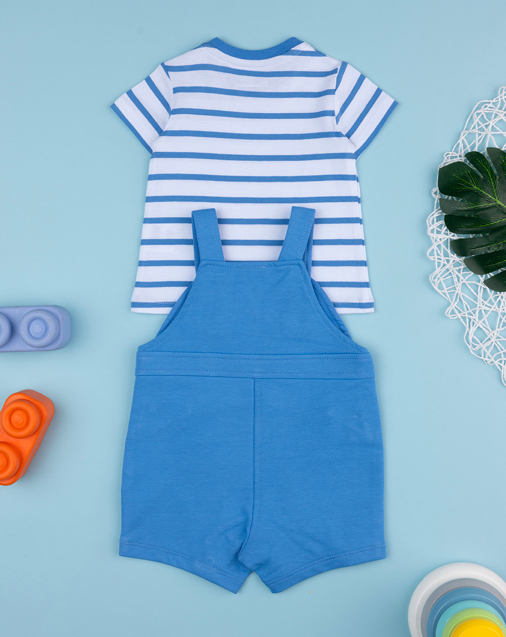 Completo bimbo salopette blu