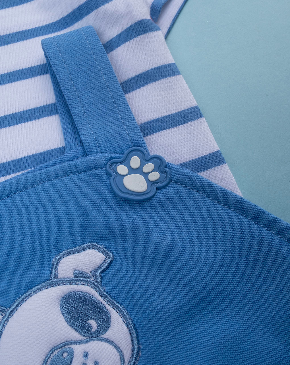 Completo bimbo salopette blu