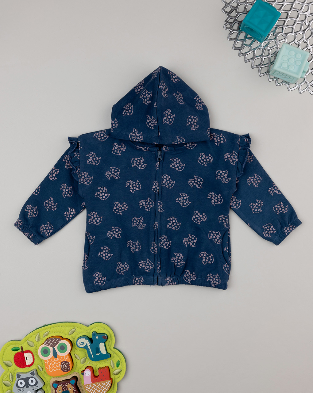 Felpa blu bimba con allover