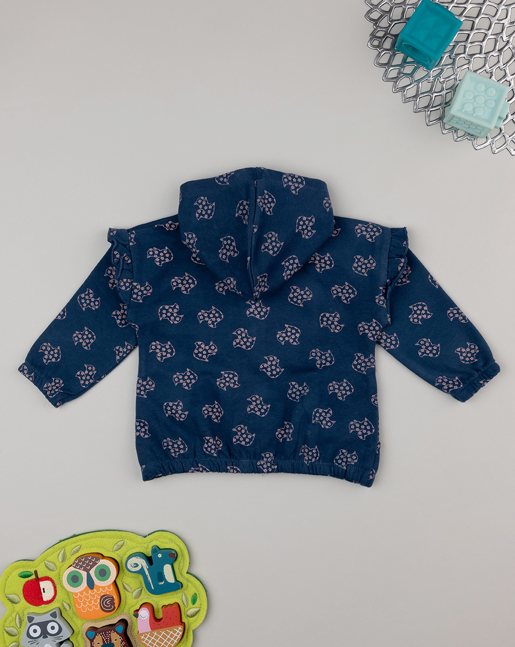 Felpa blu bimba con allover