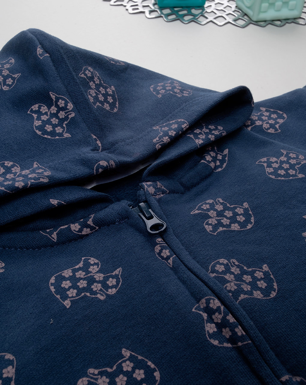 Felpa blu bimba con allover