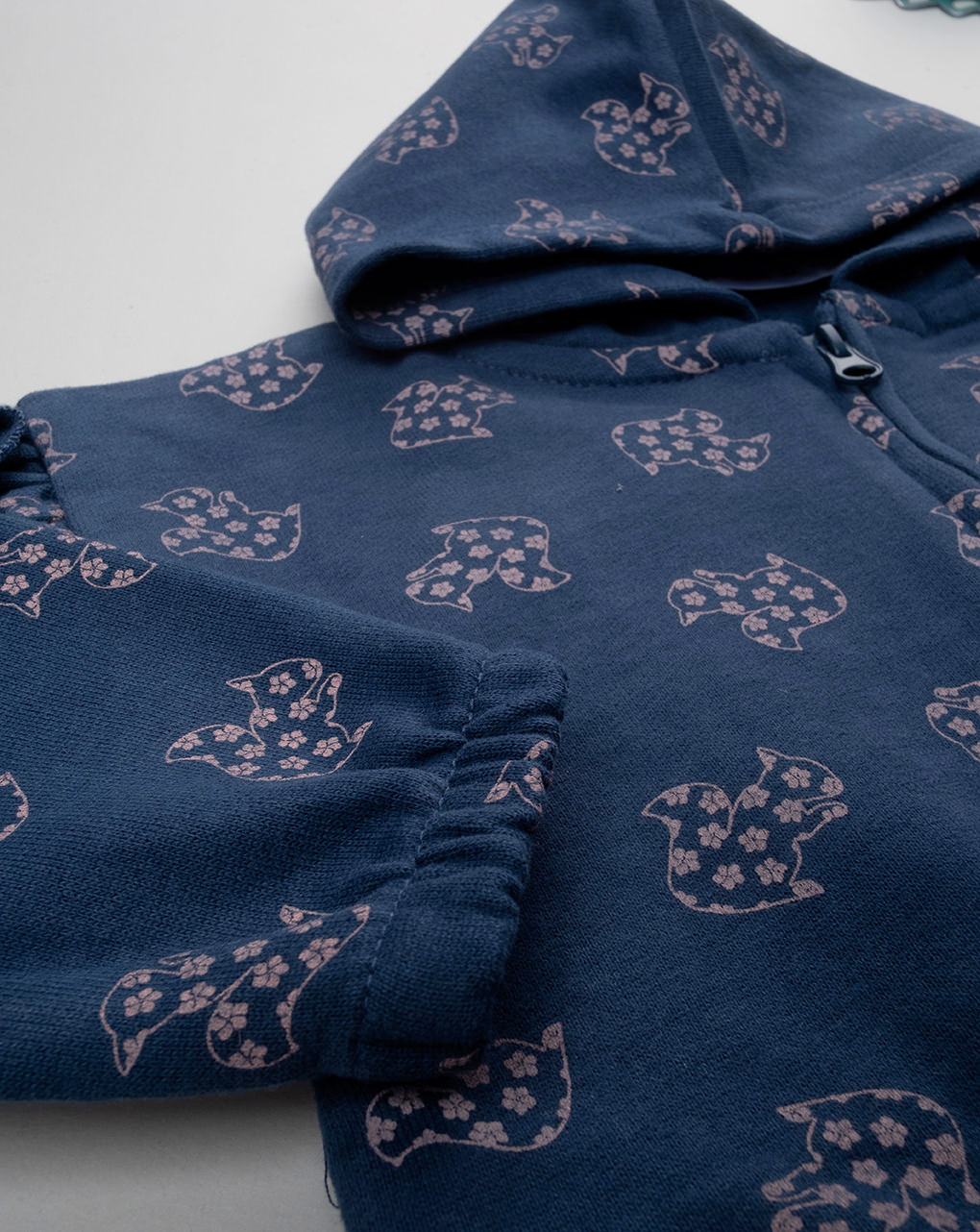 Felpa blu bimba con allover