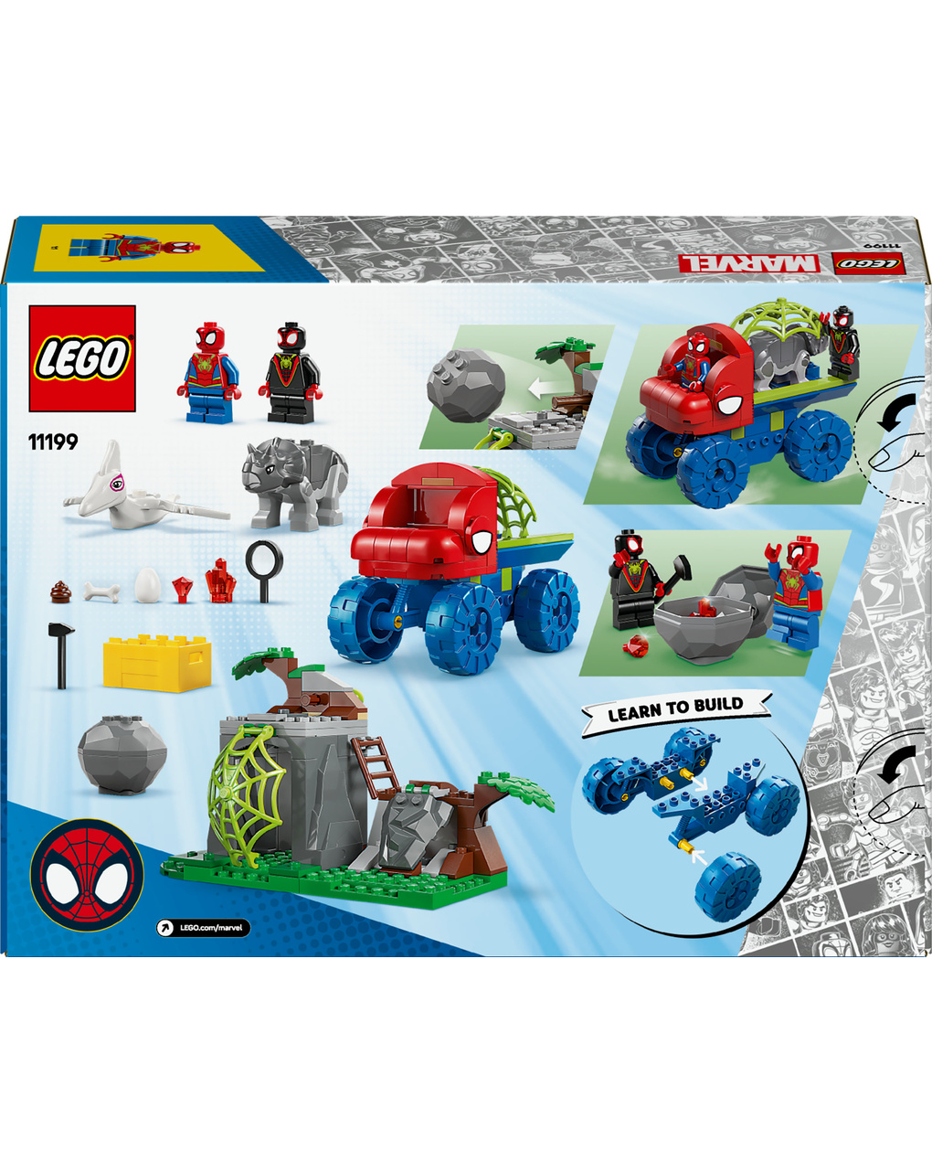 Team spidey: salvataggio su dino-ruspa – 11199 – lego marvel