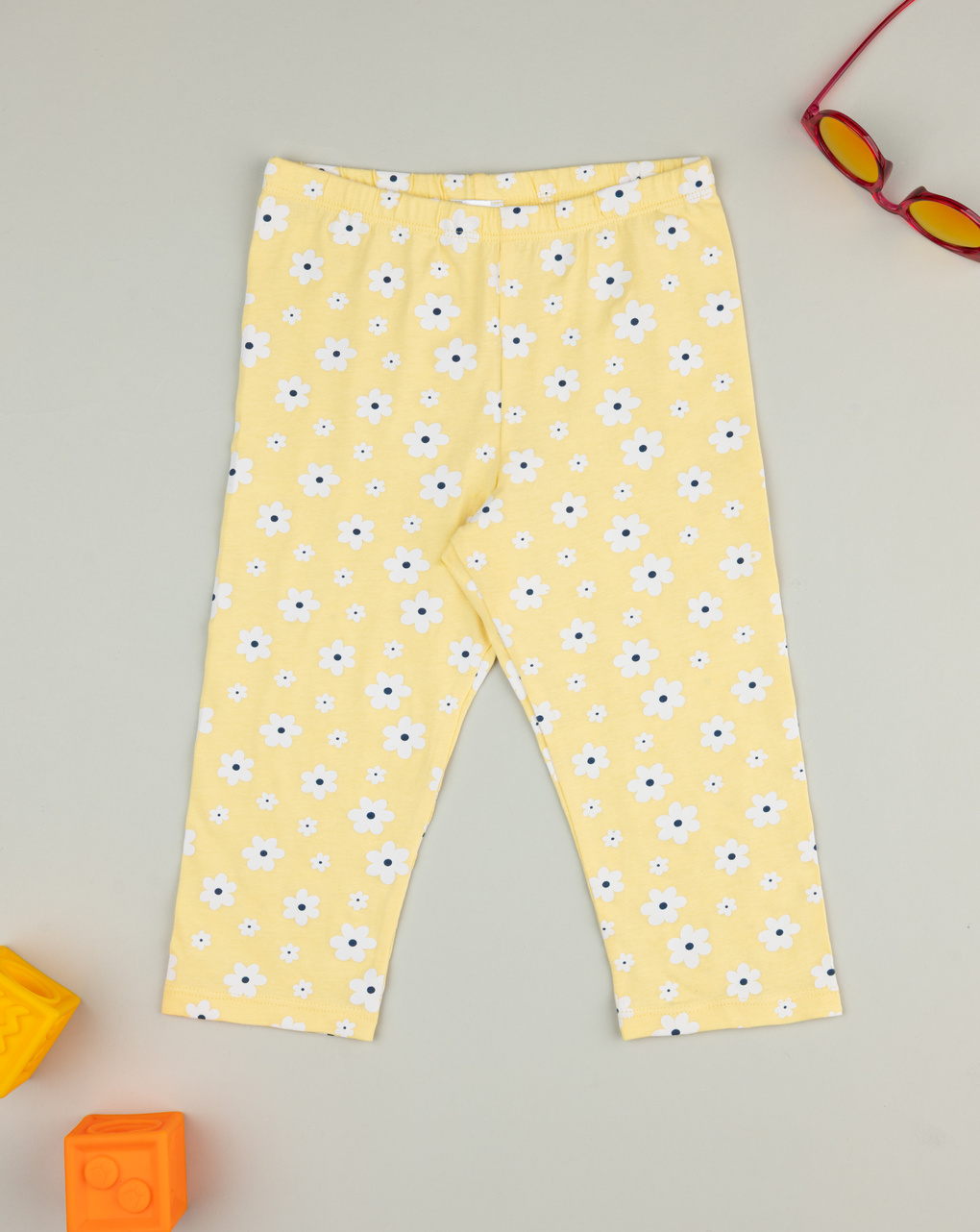 Leggings gialli bambina margherite