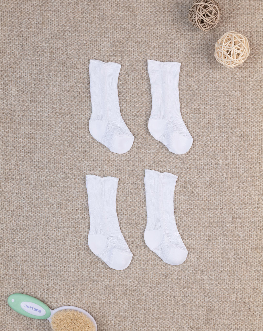 Pack 2 paia di calzine primi giorni cotone bianco