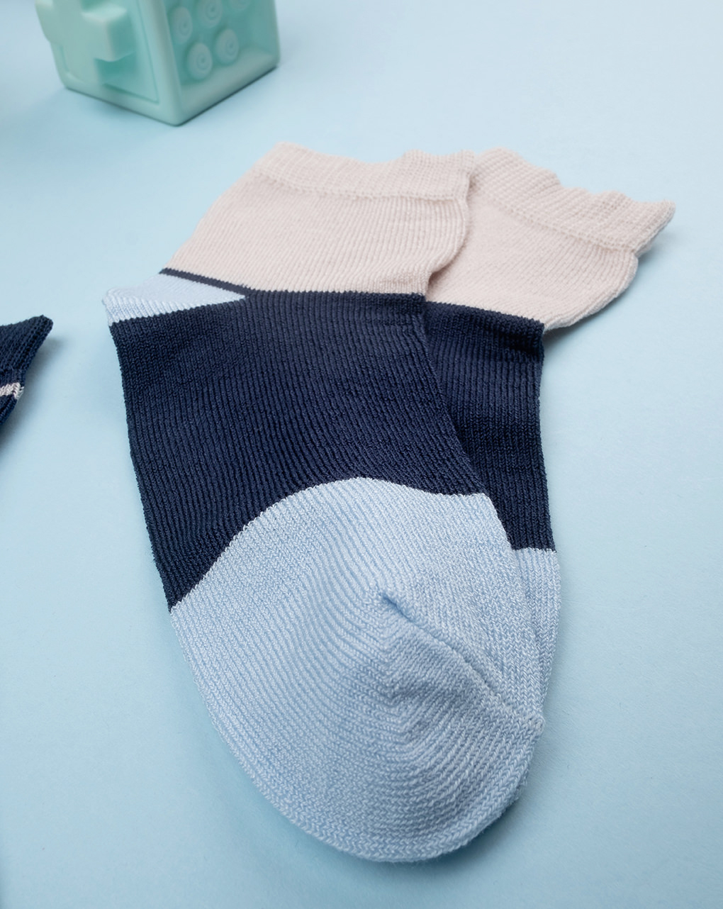 Pack 3 calze corte bimbo blu fantasia