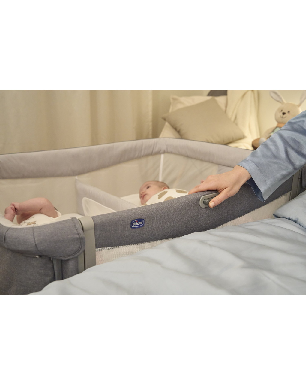 Culla next2me twins magnet grey - chicco