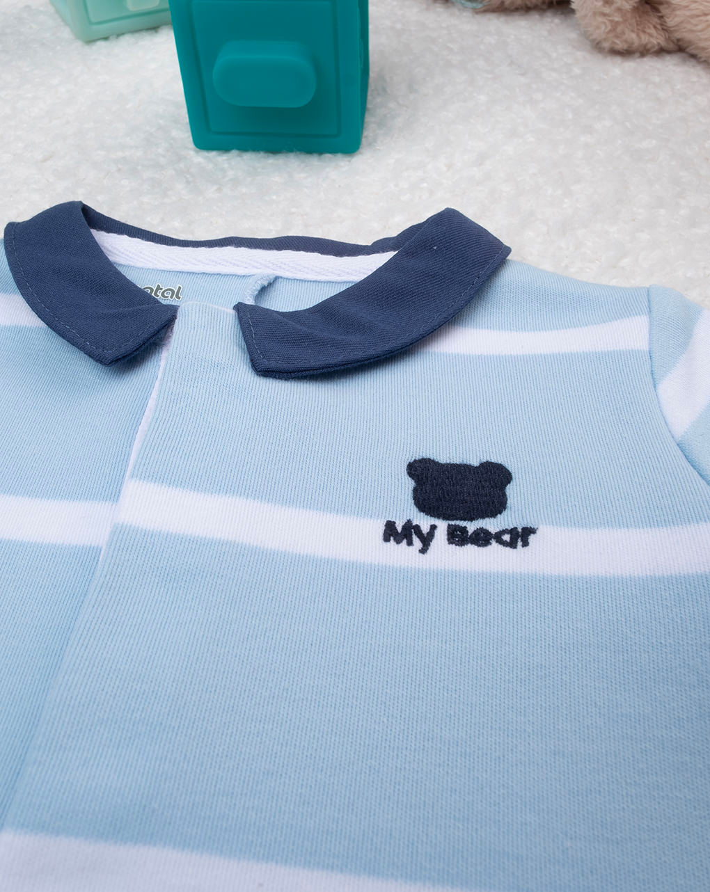 Tutina bimbo azzurra righe